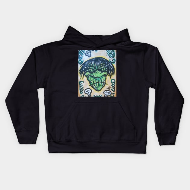 shrunken head Kids Hoodie by Voodoobrew